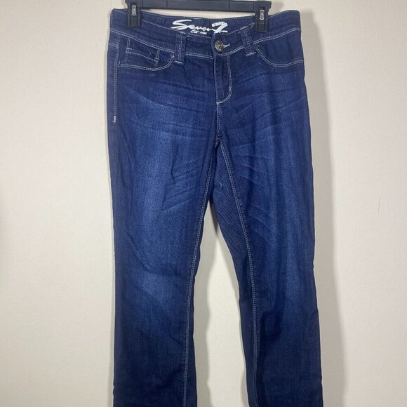 Seven Women's Baby Boot Cut Jeans Studded Pockets Low Rise Size: 30 - Picture 2 of 7